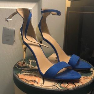 NWT Zara Basic Blue Stiletto with Gold Heel SZ 39